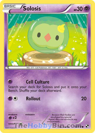 Solosis #55/114 Common - Black and White Pokemon card