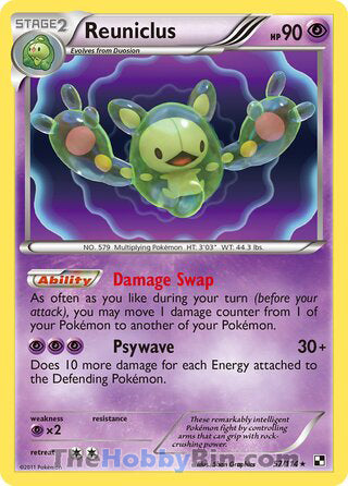Reuniclus #57/114 Holo Rare - Black and White Pokemon card