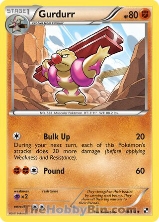 Gurdurr #60/114 Uncommon - Black and White Pokemon card