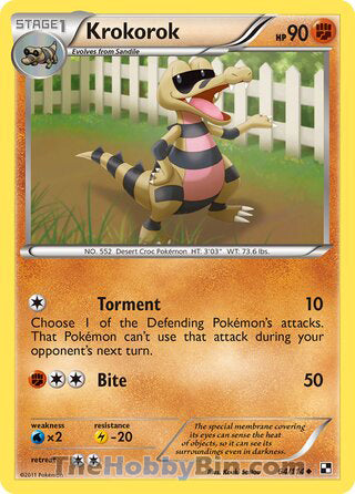 Krokorok #64/114 Uncommon - Black and White Pokemon card