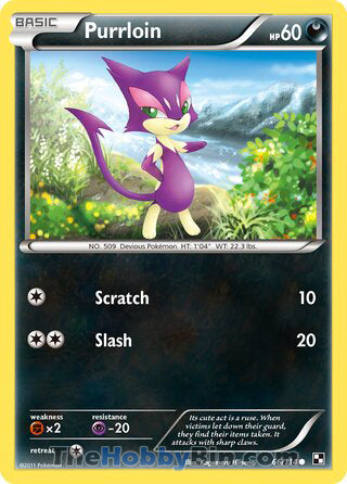 Purrloin #66/114 Common - Black and White Pokemon card