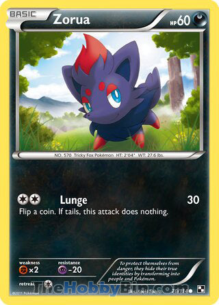 Zorua #70/114 Common - Black and White Pokemon card