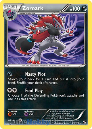 Zoroark #71/114 Holo Rare - Black and White Pokemon card