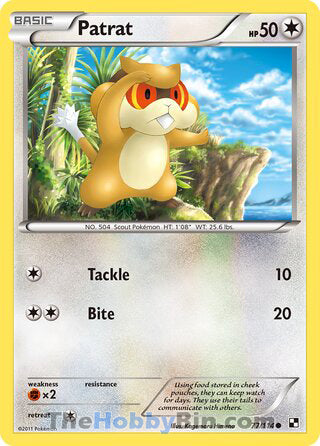 Patrat #77/114 Common - Black and White Pokemon card