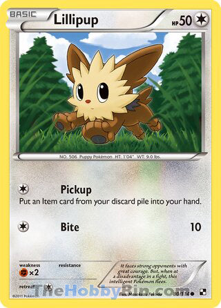 Lillipup #80/114 Common - Black and White Pokemon card