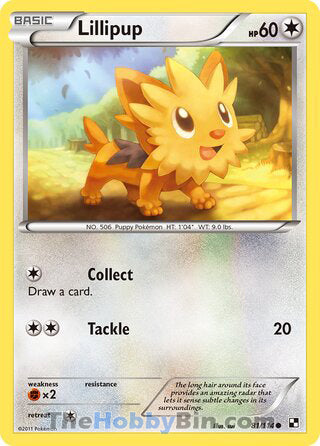 Lillipup #81/114 Common - Black and White Pokemon card