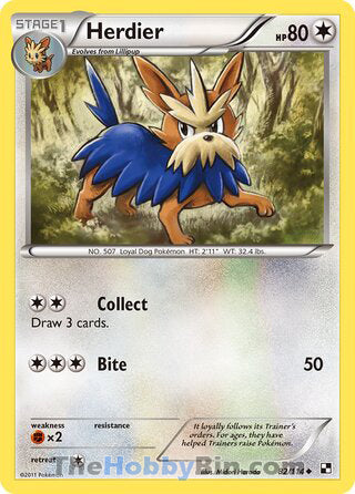 Herdier #82/114 Uncommon - Black and White Pokemon card