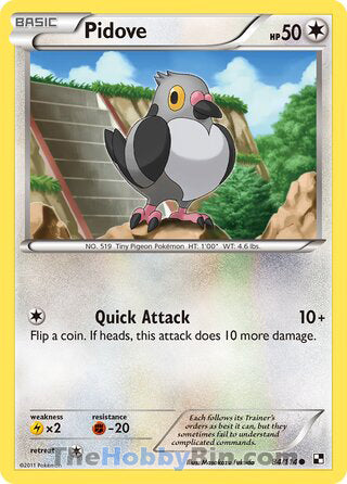 Pidove #84/114 Common - Black and White Pokemon card