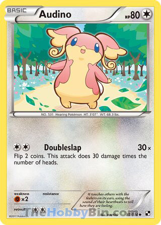Audino #87/114 Uncommon - Black and White Pokemon card
