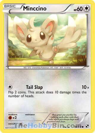 Minccino #88/114 Common - Black and White Pokemon card