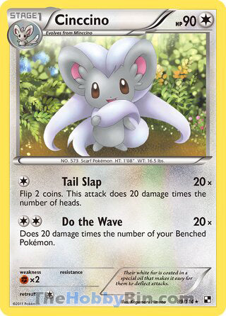 Cinccino #89/114 Rare - Black and White Pokemon card