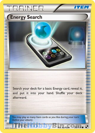 Energy Search #93/114 Common - Black and White Pokemon card