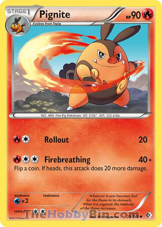 Pignite #25/149 Uncommon - Boundaries Crossed Pokemon card