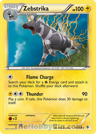 Zebstrika #57/149 Holo Rare - Boundaries Crossed Pokemon card