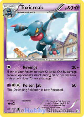 Toxicroak #66/149 Rare - Boundaries Crossed Pokemon card