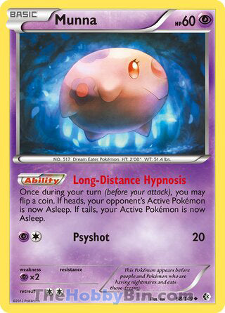 Munna #68/149 Uncommon - Boundaries Crossed Pokemon card