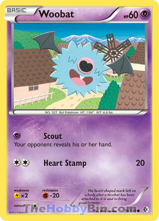 Woobat #70/149 Common - Boundaries Crossed Pokemon card