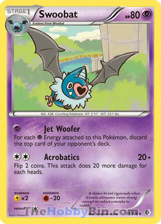 Swoobat #71/149 Rare - Boundaries Crossed Pokemon card