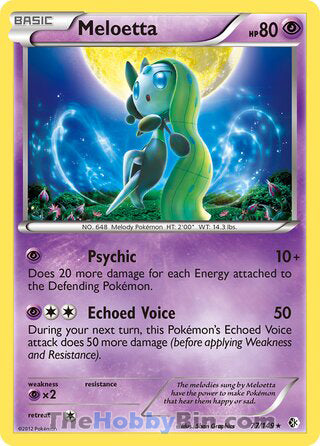 Meloetta #77/149 Holo Rare - Boundaries Crossed Pokemon card