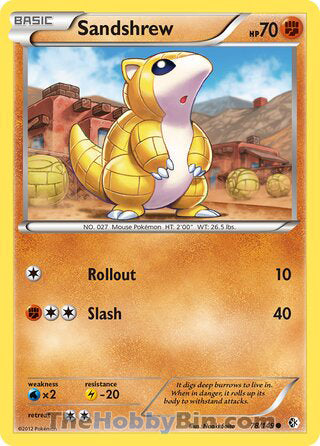 Sandshrew #78/149 Common - Boundaries Crossed Pokemon card