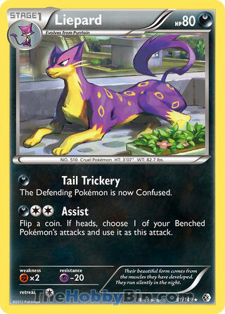Liepard #91/149 Holo Rare - Boundaries Crossed Pokemon card