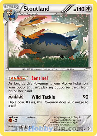 Stoutland #122/149 Holo Rare - Boundaries Crossed Pokemon card