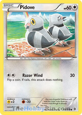 Pidove #123/149 Common - Boundaries Crossed Pokemon card