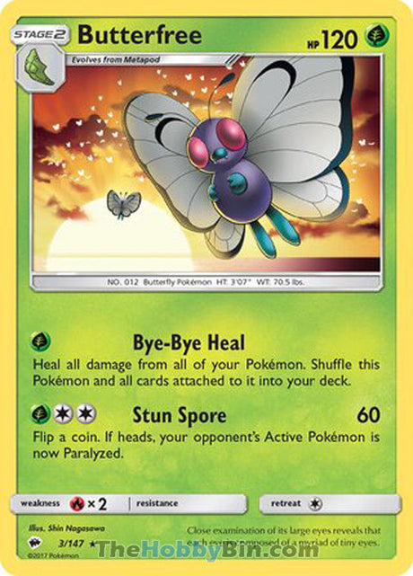 Butterfree Burning Shadows Rare #3/147