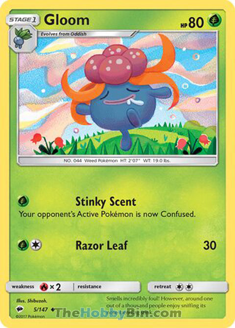 Gloom #5/147 Uncommon - Burning Shadows Pokemon card