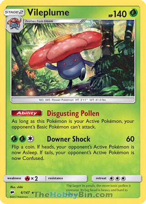 0006 Vileplume Holo Rare Burning Shadows