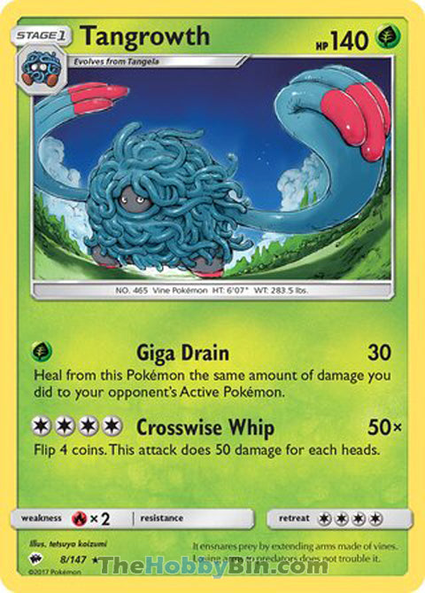 0008 Tangrowth Rare Burning Shadows