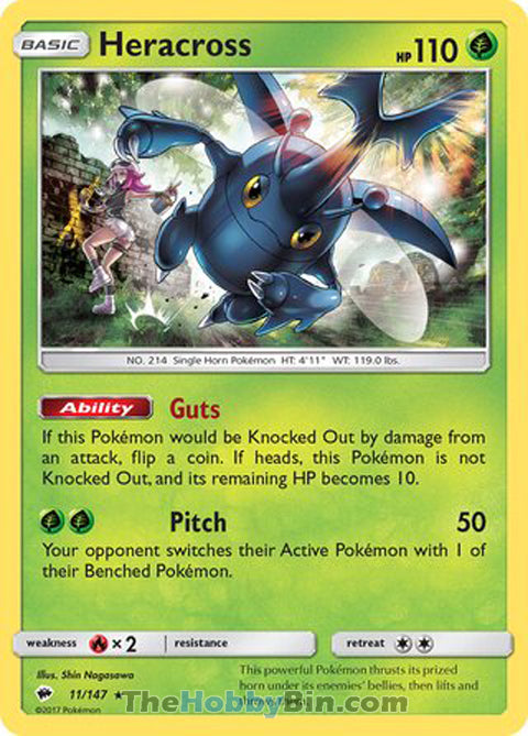 0011 Heracross Rare Burning Shadows