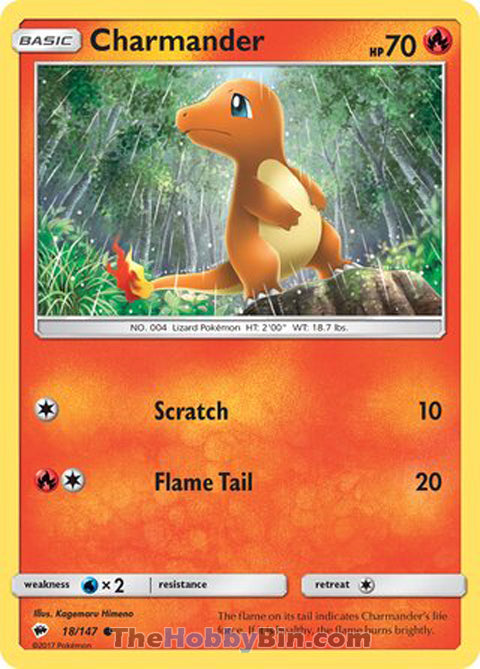 Charmander #18/147 Common - Burning Shadows Pokemon card