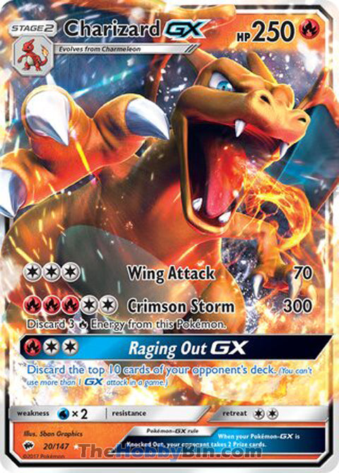 Charizard GX #20/147 Ultra Rare - Burning Shadows Pokemon card