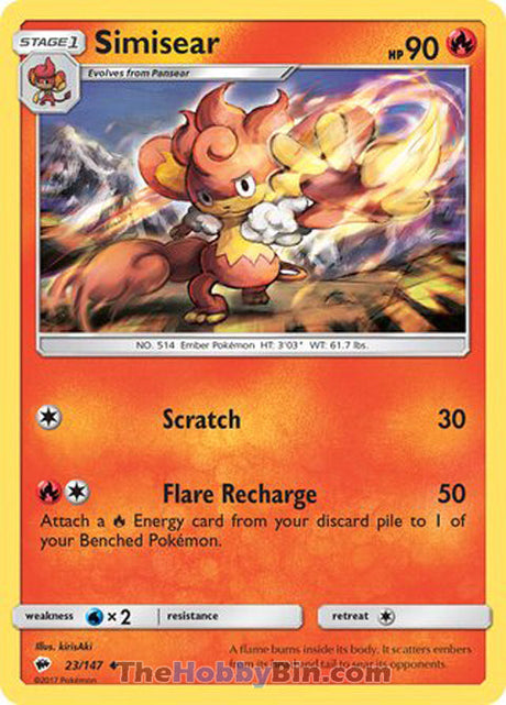 Simisear Burning Shadows Uncommon #23/147