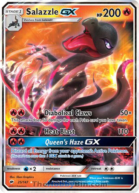 0025 Salazzle GX Ultra Rare Burning Shadows