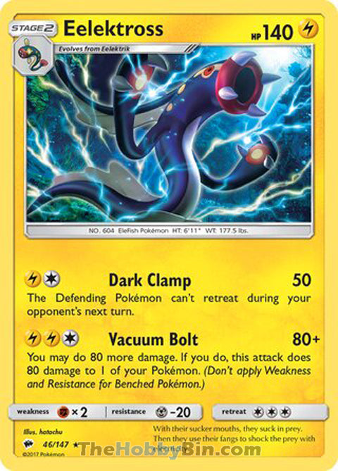 Eelektross #46/147 Rare - Burning Shadows Pokemon card