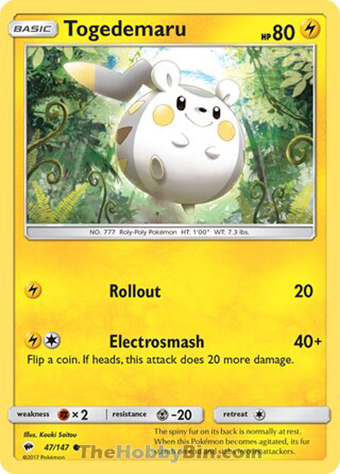 Togedemaru Burning Shadows Common #47/147