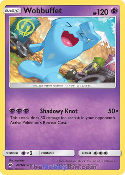 Wobbuffet Burning Shadows Uncommon #49/147