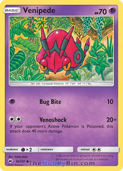 0056 Venipede Common Burning Shadows