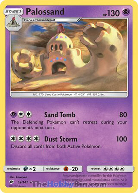 0062 Palossand Holo Rare Burning Shadows