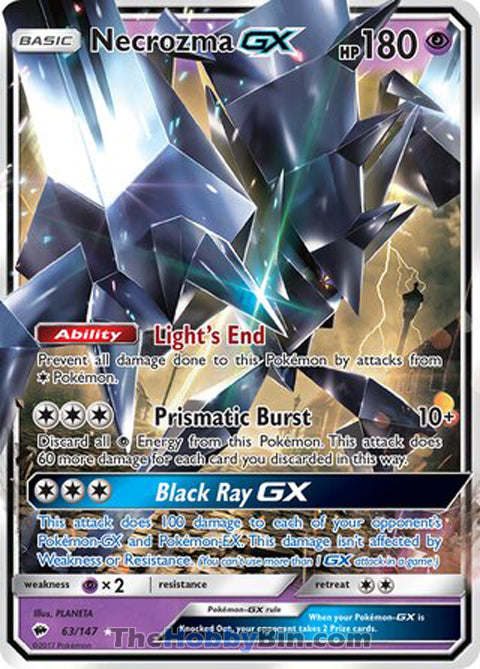 Necrozma GX #63/147 Ultra Rare - Burning Shadows Pokemon card