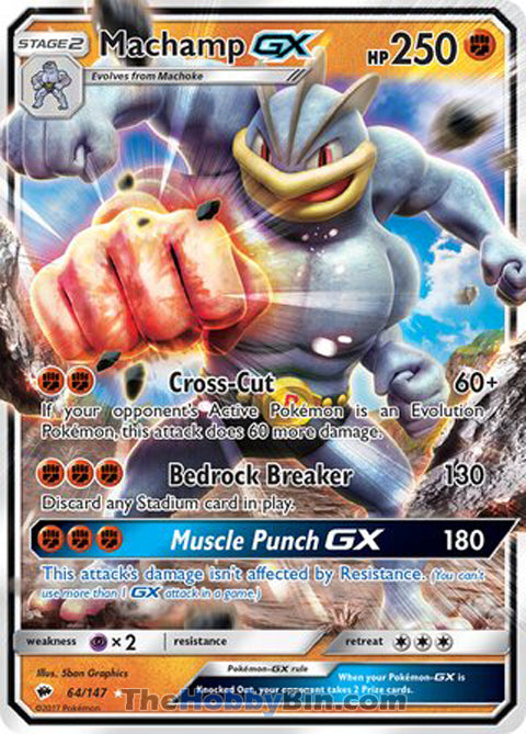 Machamp GX Burning Shadows Ultra Rare #64/147