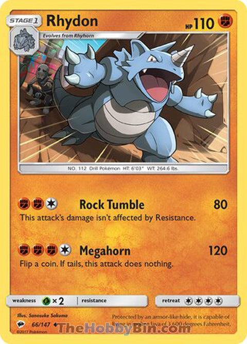 Rhydon Burning Shadows Uncommon #66/147