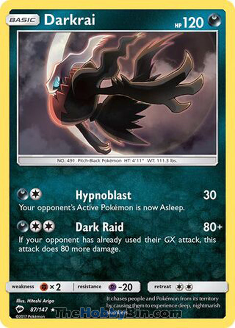 0087 Darkrai Holo Rare Burning Shadows