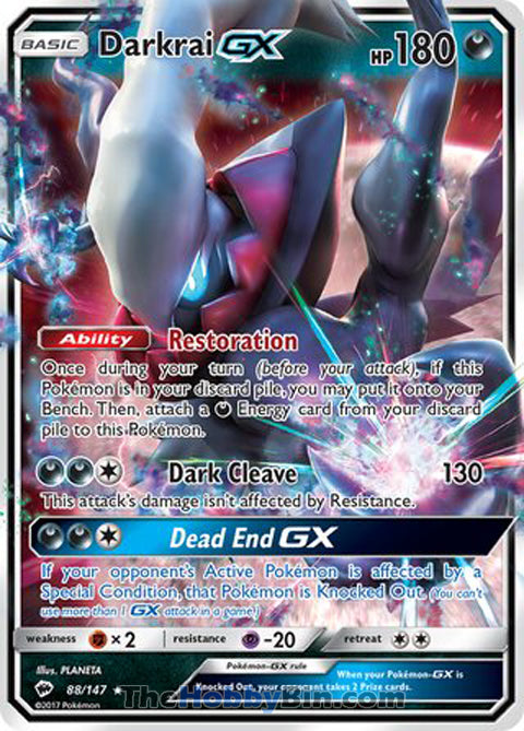 Darkrai GX Burning Shadows Ultra Rare #88/147