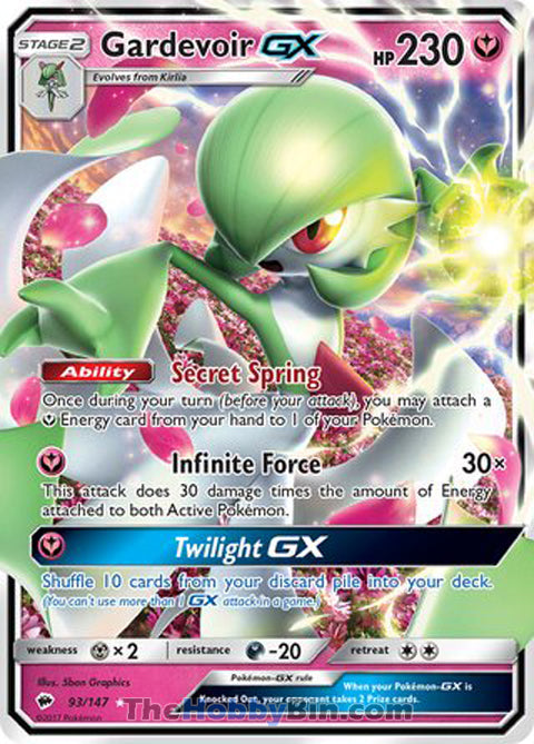0093 Gardevoir GX Ultra Rare Burning Shadows