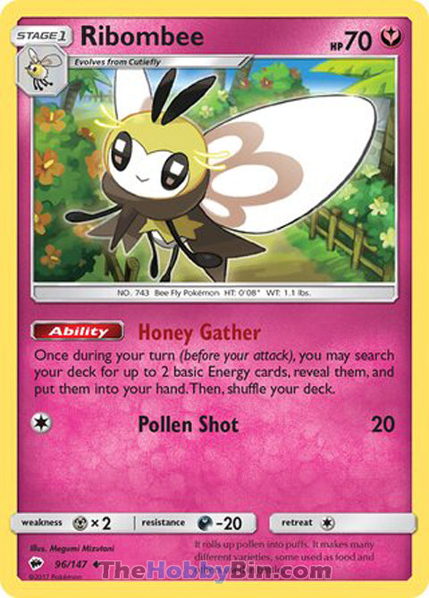 Ribombee Burning Shadows Uncommon #96/147