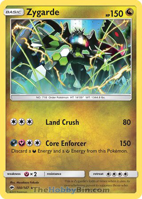 0100 Zygarde Holo Rare Burning Shadows