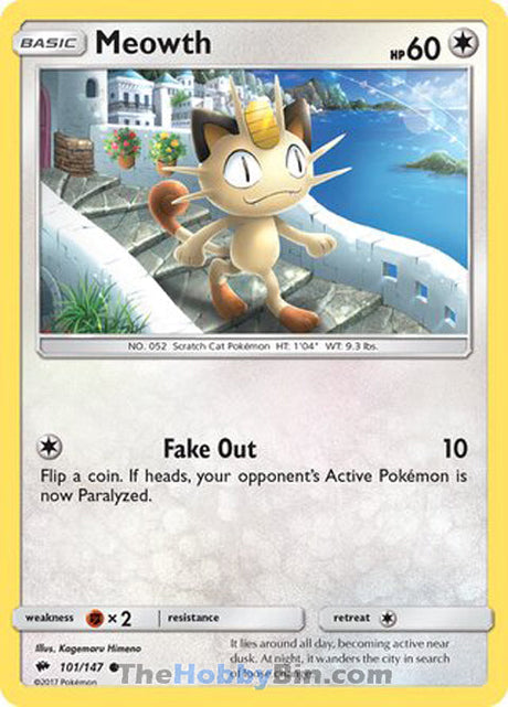 Meowth Burning Shadows Common #101/147